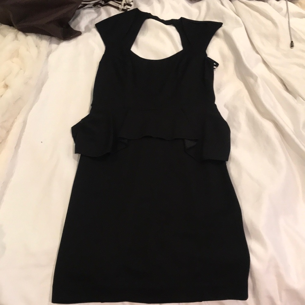 Black peplum mini dress Bebe