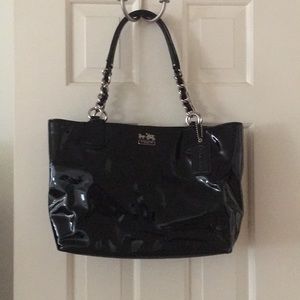 Coach black patent leather bag.