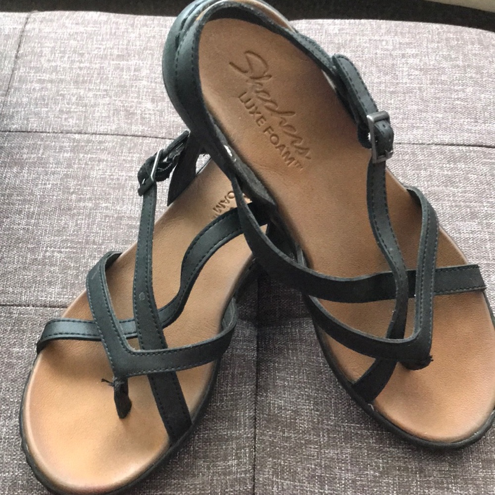 Skechers Black Strappy Sandals