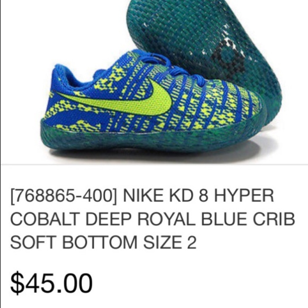 Infant Nike Kevin Durant size 2 crib shoes