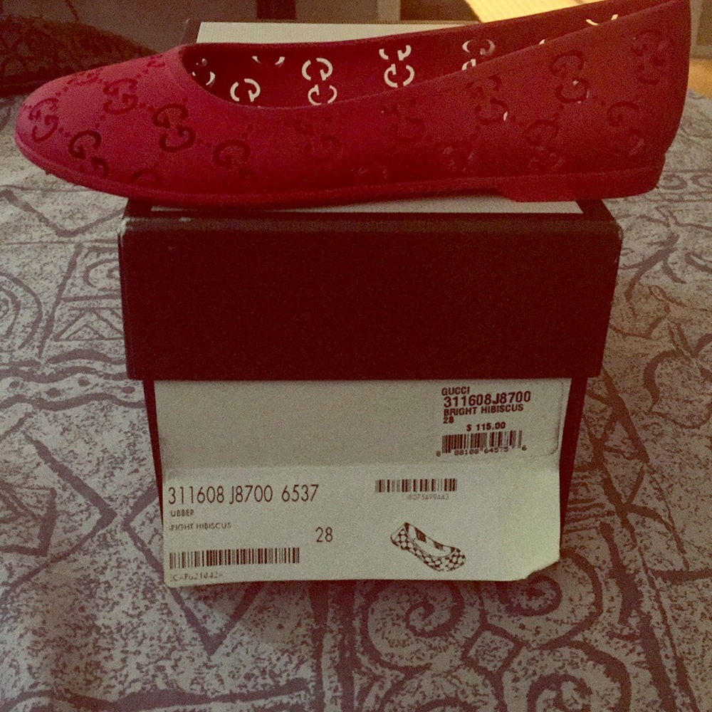 Gucci Baby Doll Flats w/Double GG Print Sz Euro28