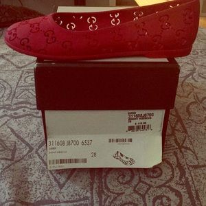 Gucci Baby Doll Flats w/Double GG Print Sz Euro28