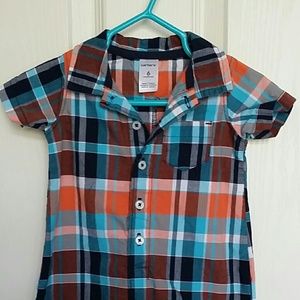 SALE! 6 MO Plaid Infant Baby Romper