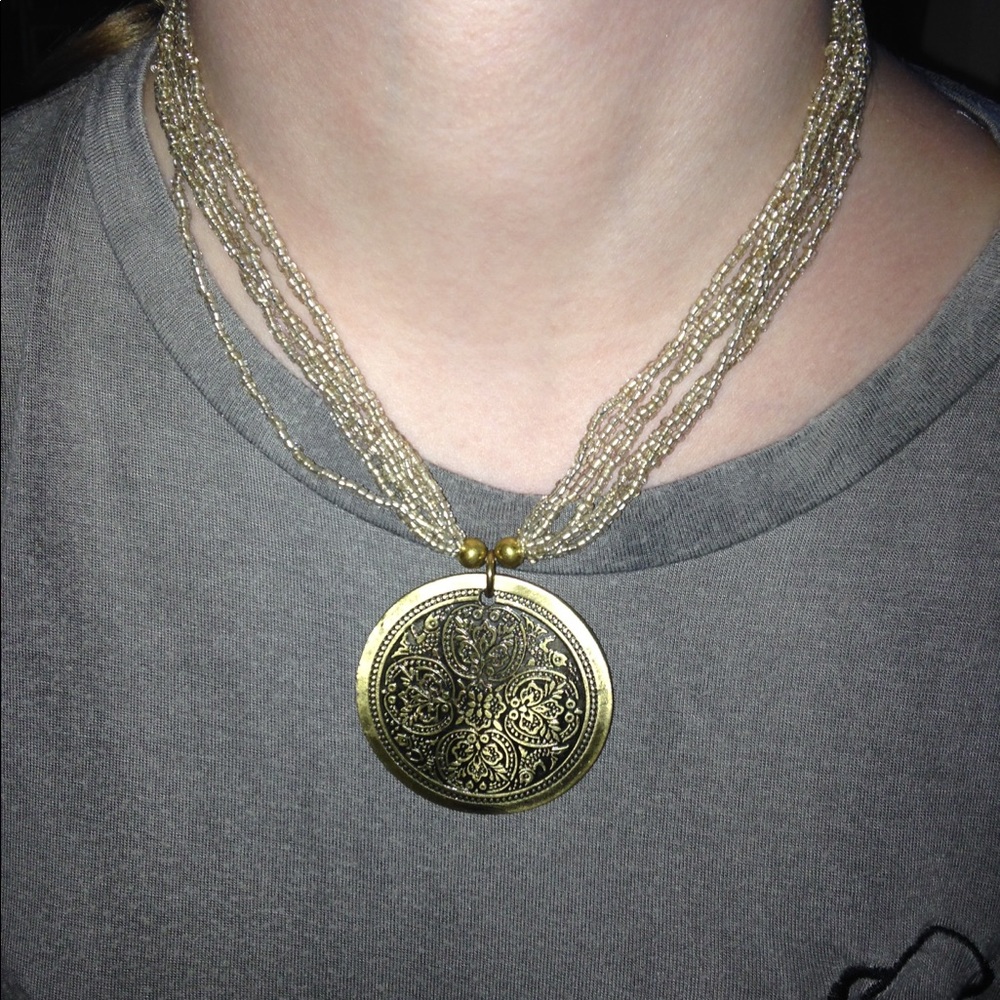 RARE Unique Gold Medallion Necklace
