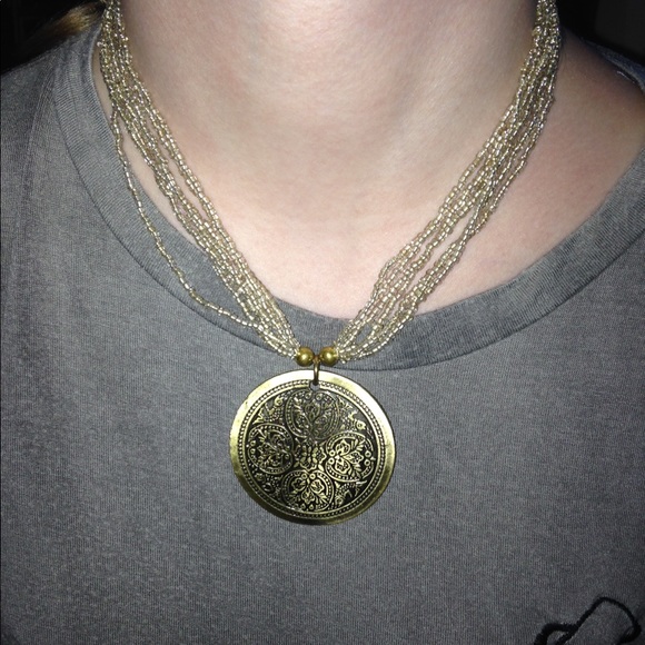 RARE Unique Gold Medallion Necklace - Picture 1 of 3