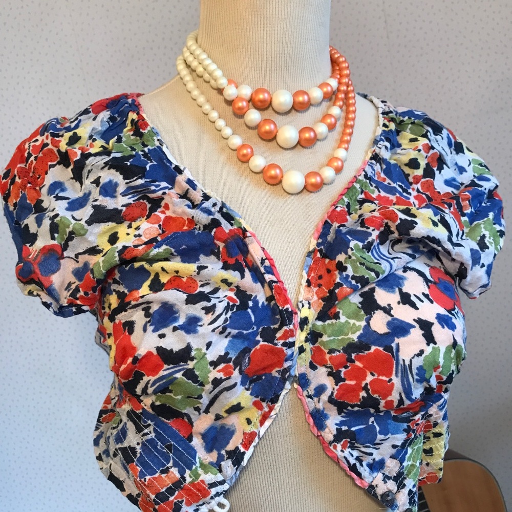 Abercrombie & Fitch Floral Bolero Shrug Medium