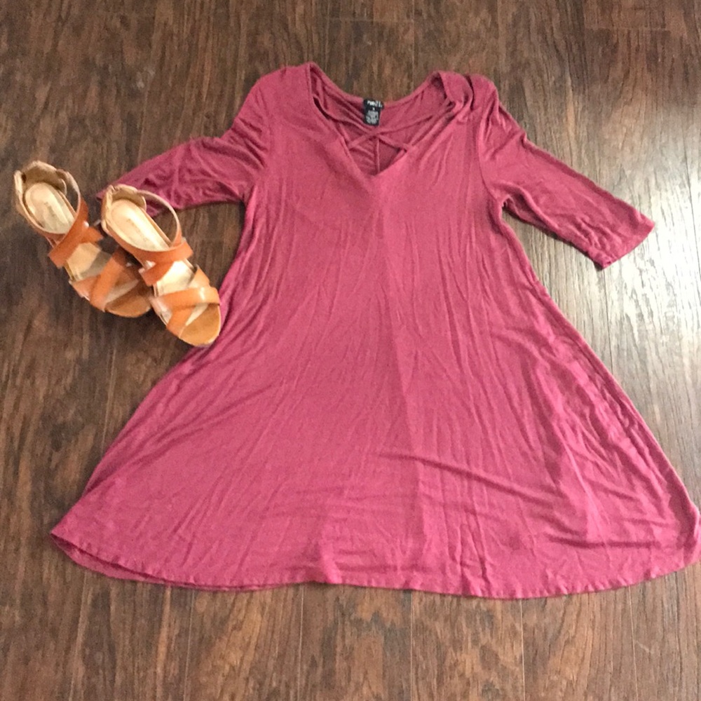 Detailed Neckline Dress