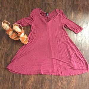 Detailed Neckline Dress