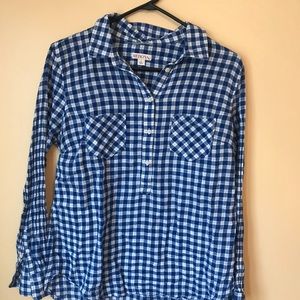 Medina blue button up top plaid