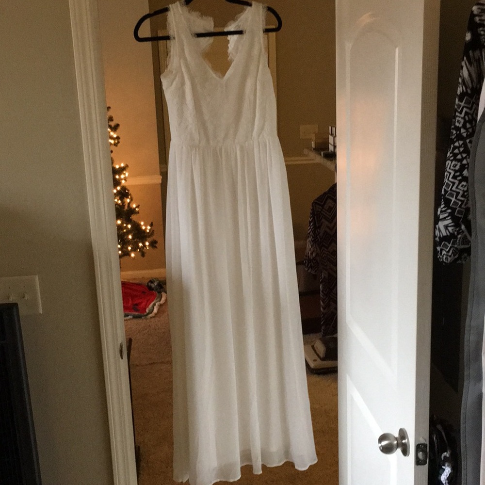 White maxi dress