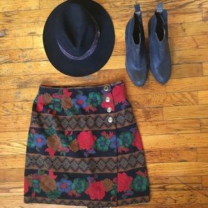 Vintage South Western Floral Wrap Skirt