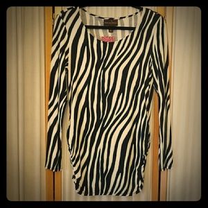 Zebra print tunic by Dana Buchman