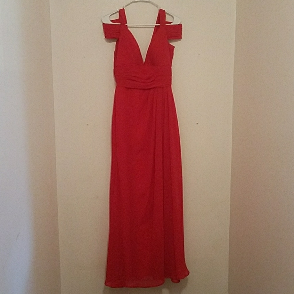 Long red formal gown