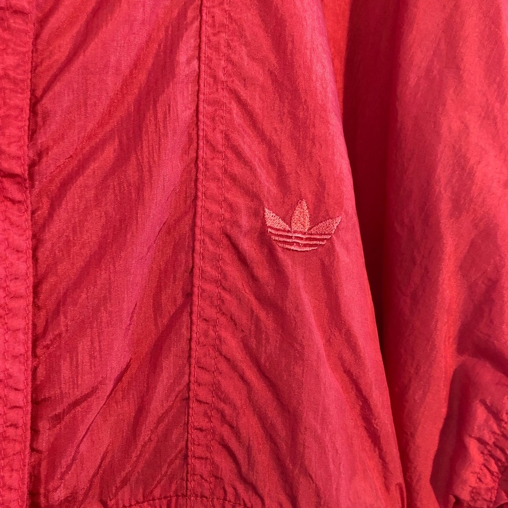 Vintage 70s Adidas Trefoil Snap Nylon Windbreaker Track jacket Pink - Picture 5 of 7
