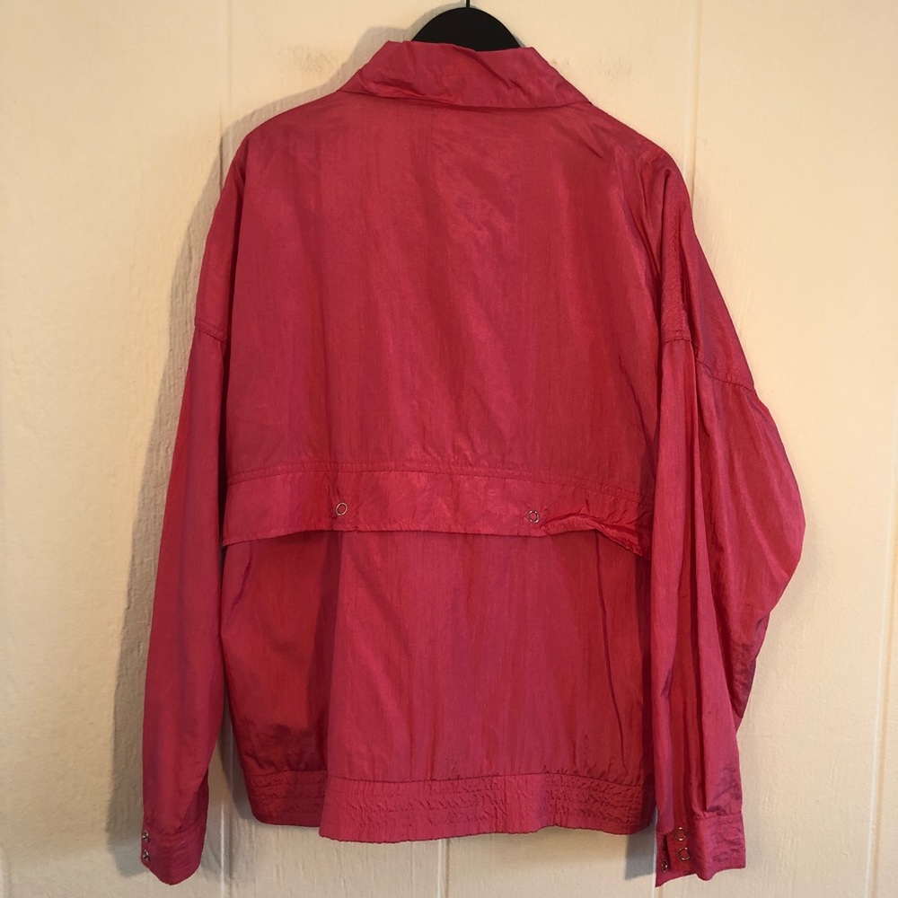 Vintage 70s Adidas Trefoil Snap Nylon Windbreaker Track jacket Pink - Picture 7 of 7