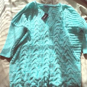Brand new w tags EXPRESS MEDIUM aqua blue sweater