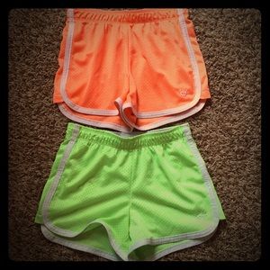 2 pairs of neon Justice mesh shorts