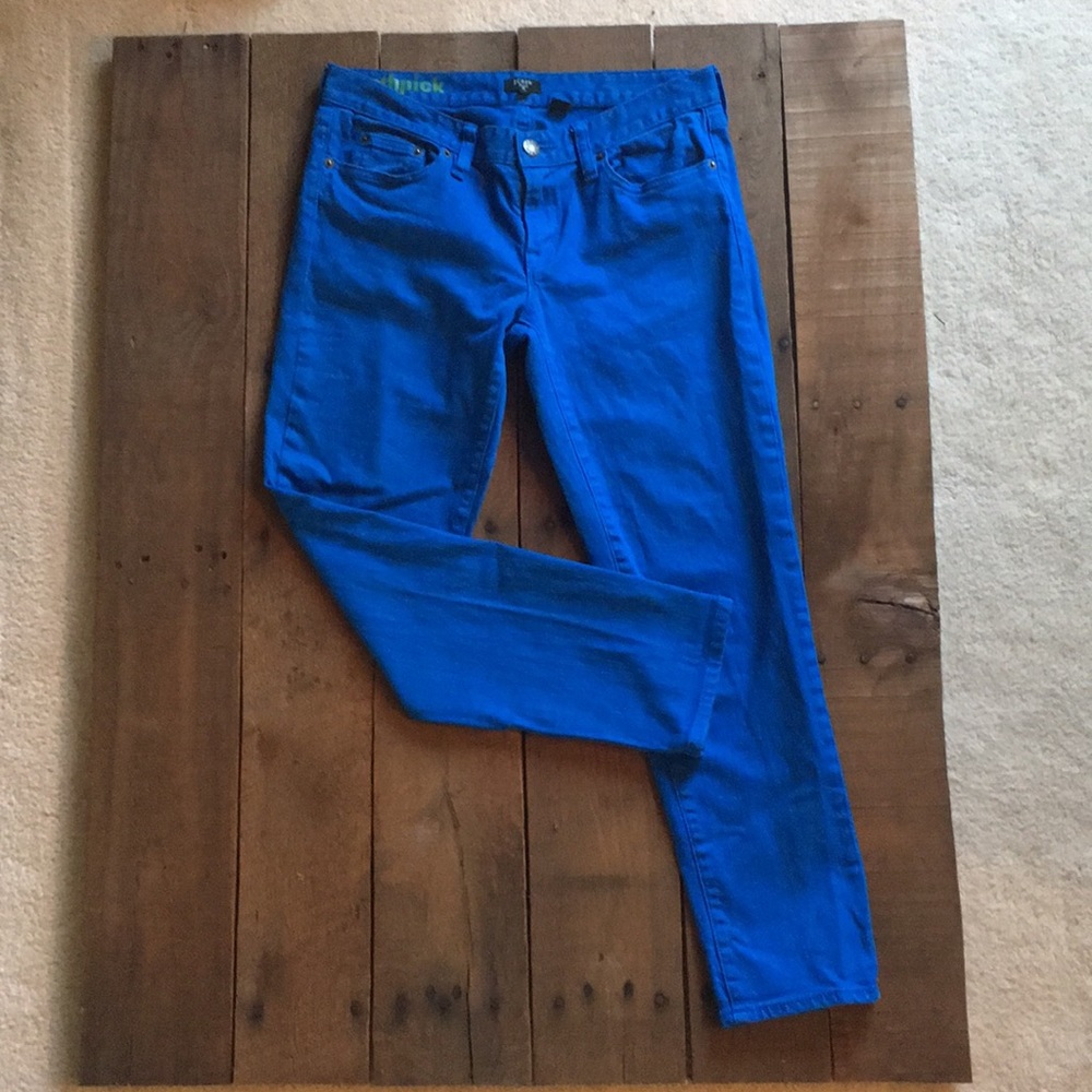 J crew blue stretch toothpick cut pants