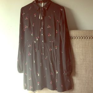 Free People black long sleeve dress XS