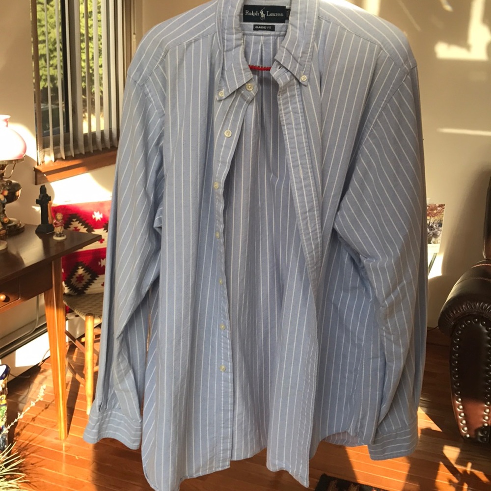Ralph Lauren blue stripe shirt