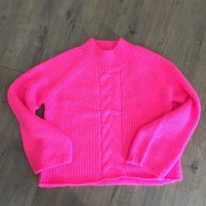 Hot pink bell sleeve sweater
