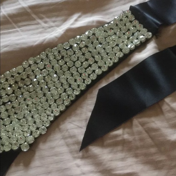 Crystal rhinestone studded sash/belt