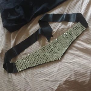 Crystal rhinestone studded sash/belt