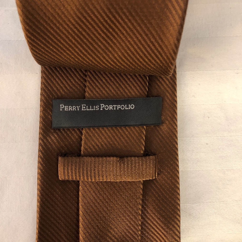 Orange Striped Perry Ellis Tie