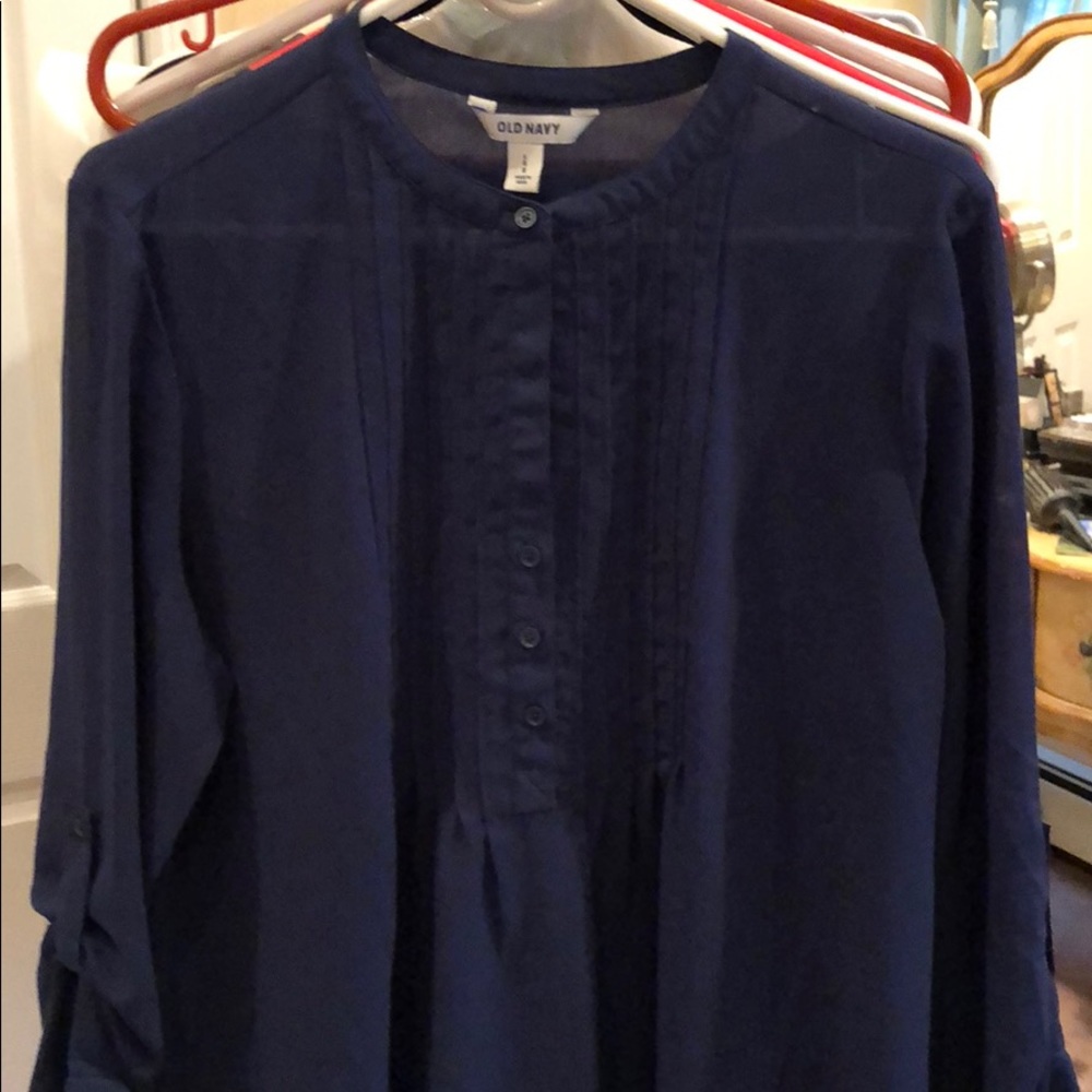 Old navy blue sheer shirt size large
