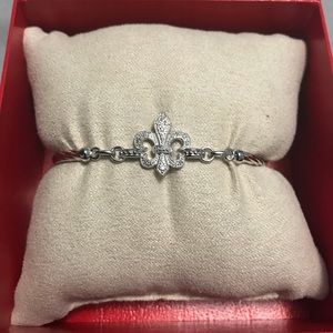 Lee Michaels Diamond Fleur De Lis Bracelet