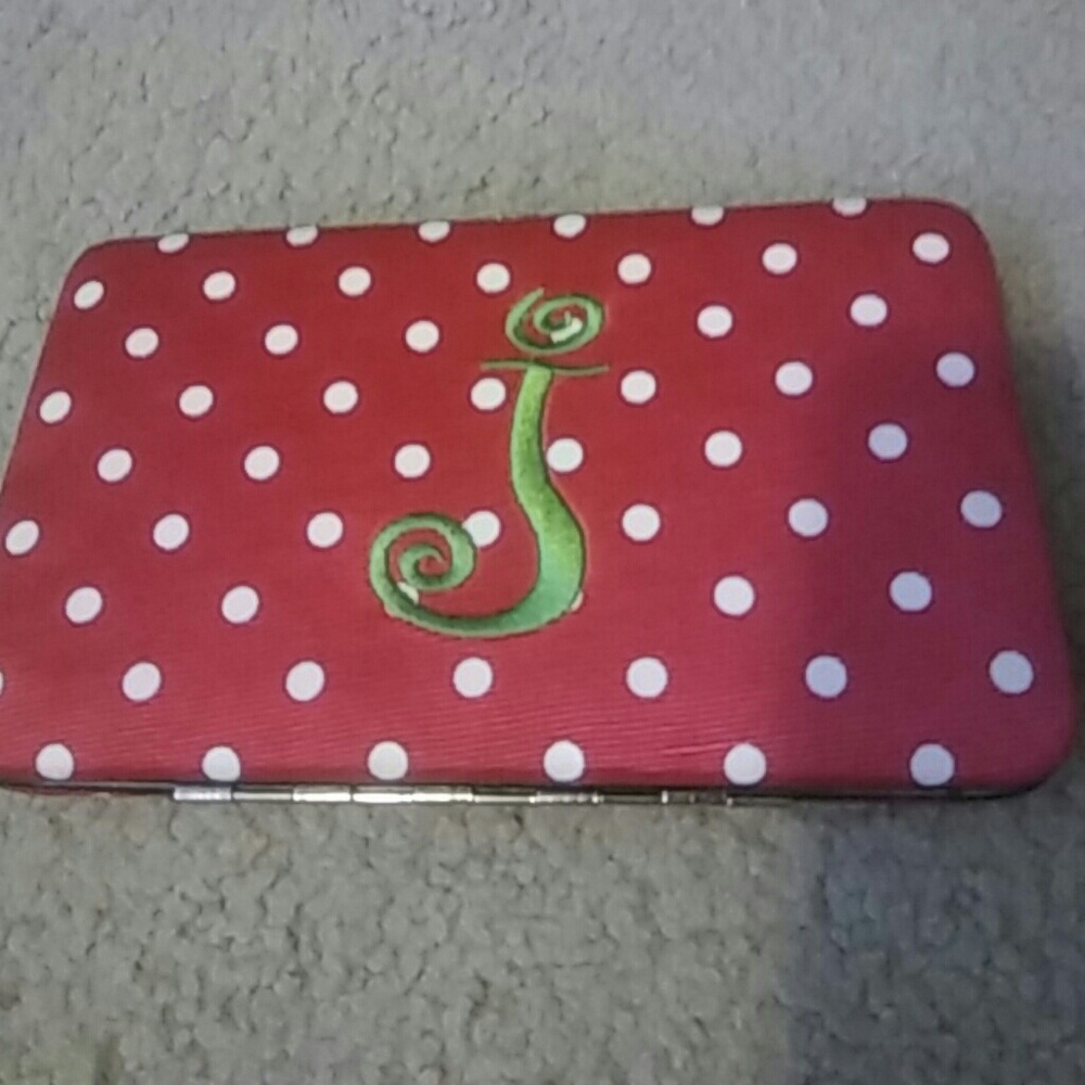 Pink J initial wallet