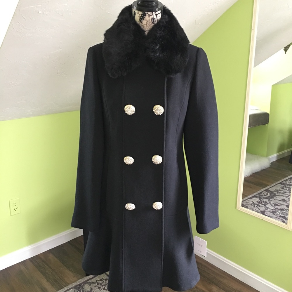Kate Spade ♠️ Twill Wool Coat - Picture 4 of 8