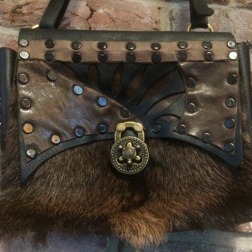 Black bird leather works custom bag