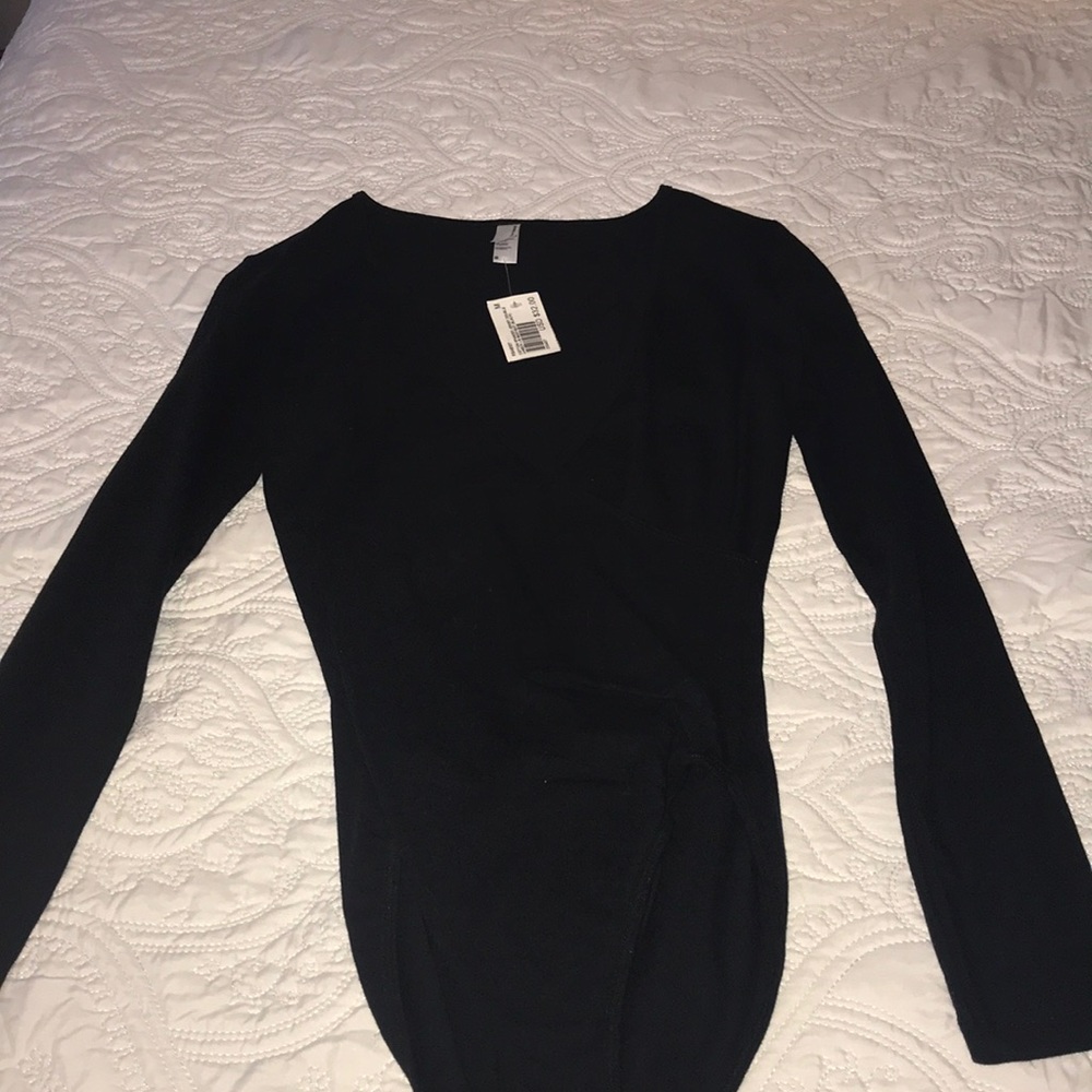 American Apparel black crossover bodysuit - size M