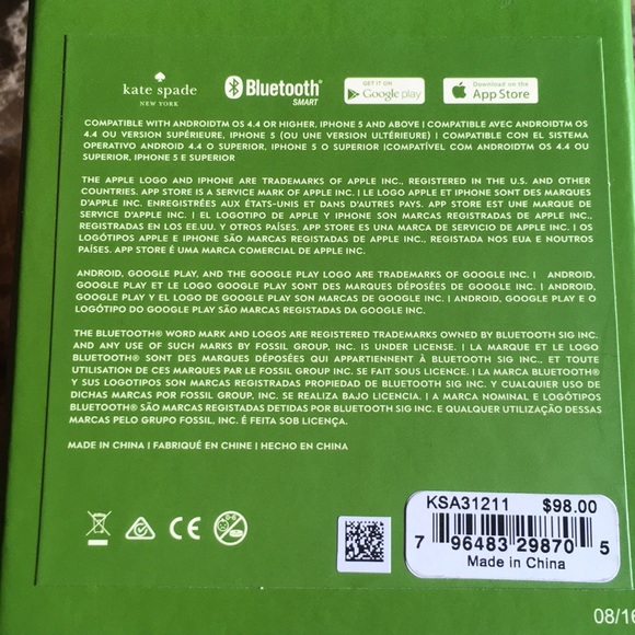 New Kate Spade Cat Fitness Activity Tracker Pink - Picture 8 of 8