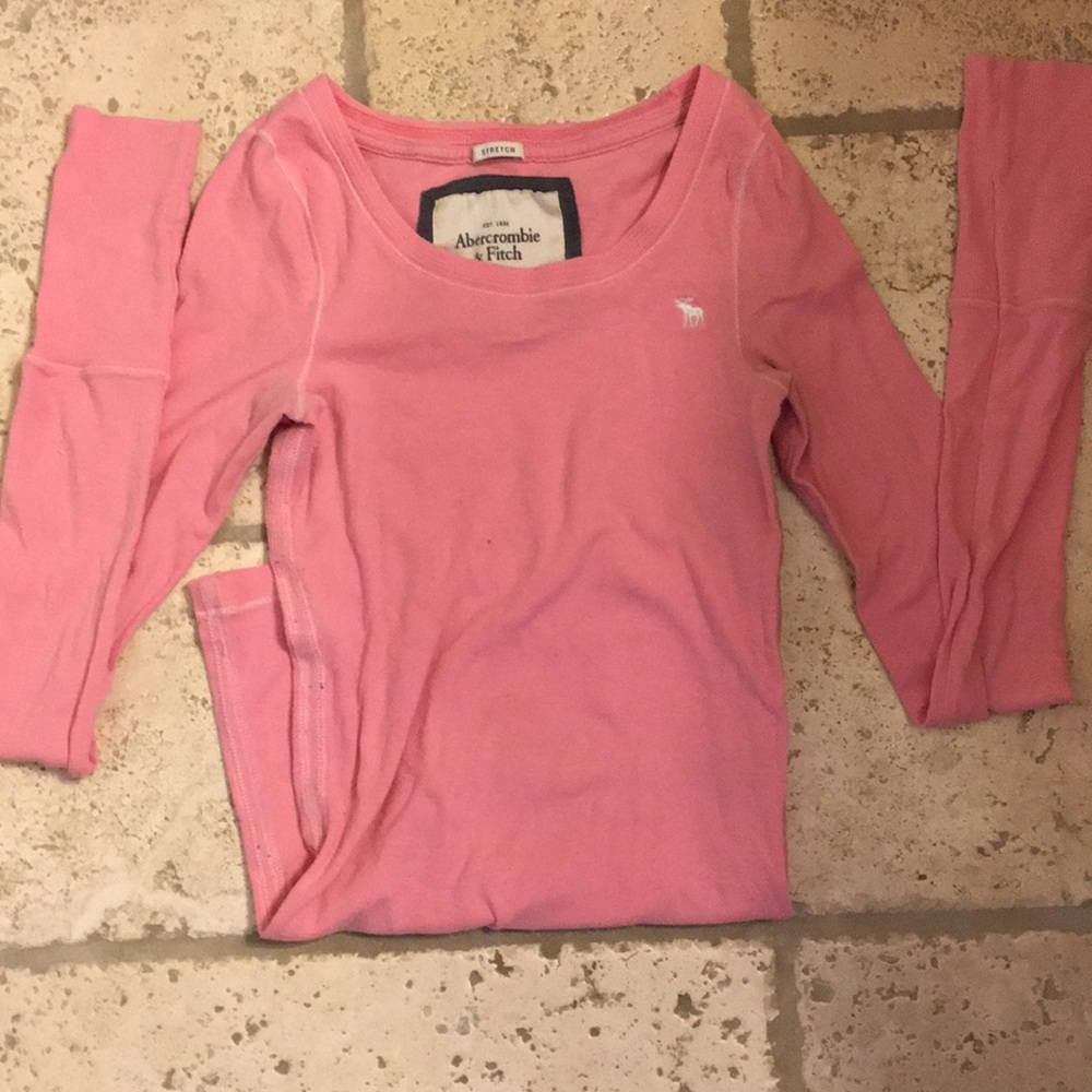 Abercrombie & fitch pink long sleeve top