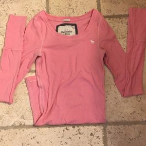 Abercrombie & fitch pink long sleeve top