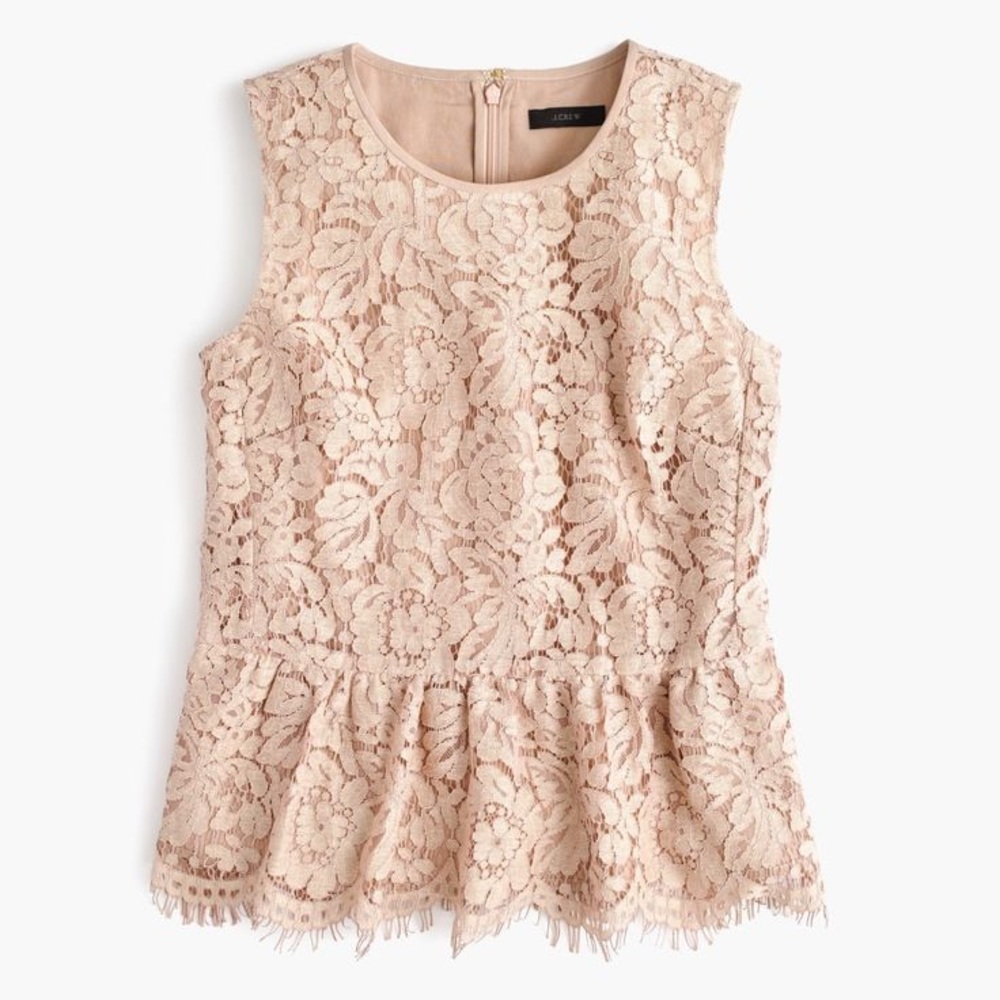 J. Crew Lace Peplum Top New Size 0