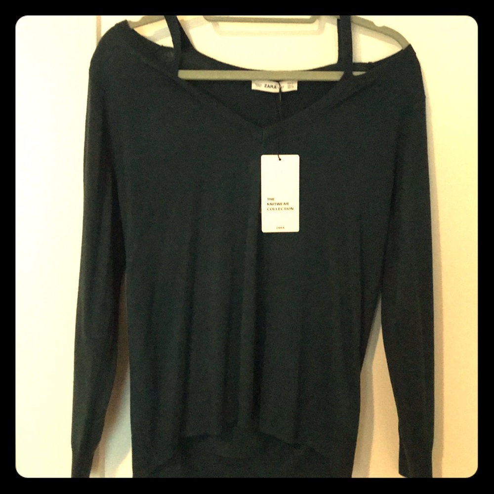 NWT Zara off shoulder strap sweater!