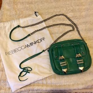 REBECCA MINKOFF teal cross body bag