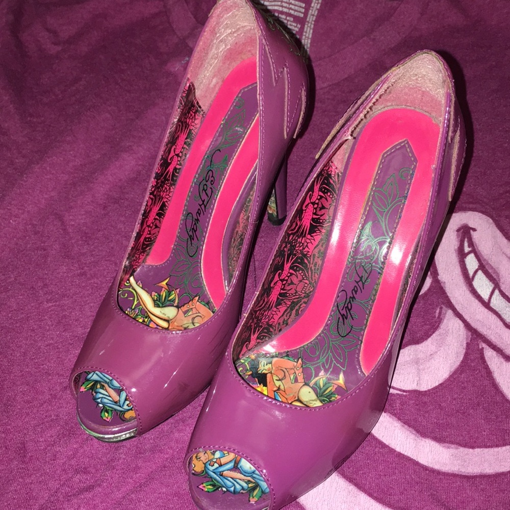 Ed Hardy Purple High Heels