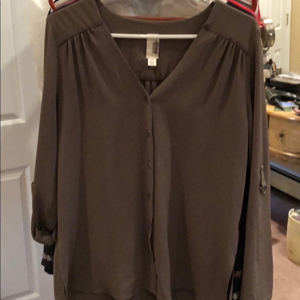 Sage green sheer shirt