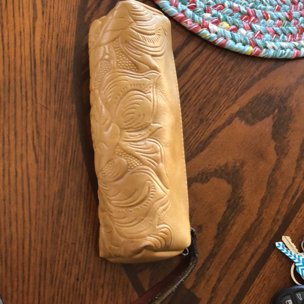 Italian leather wristlet