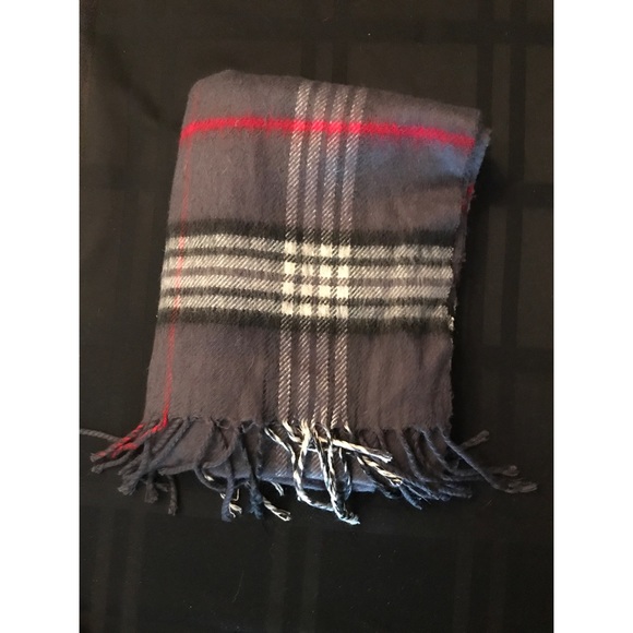 Beautiful gray, black, and red plaid scarf. - Picture 3 of 4