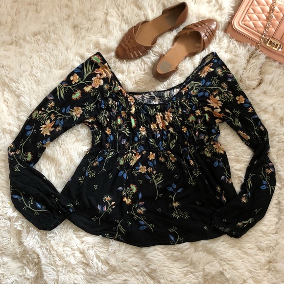 Free People Tops - Free people black off the shoulder garden blouse L