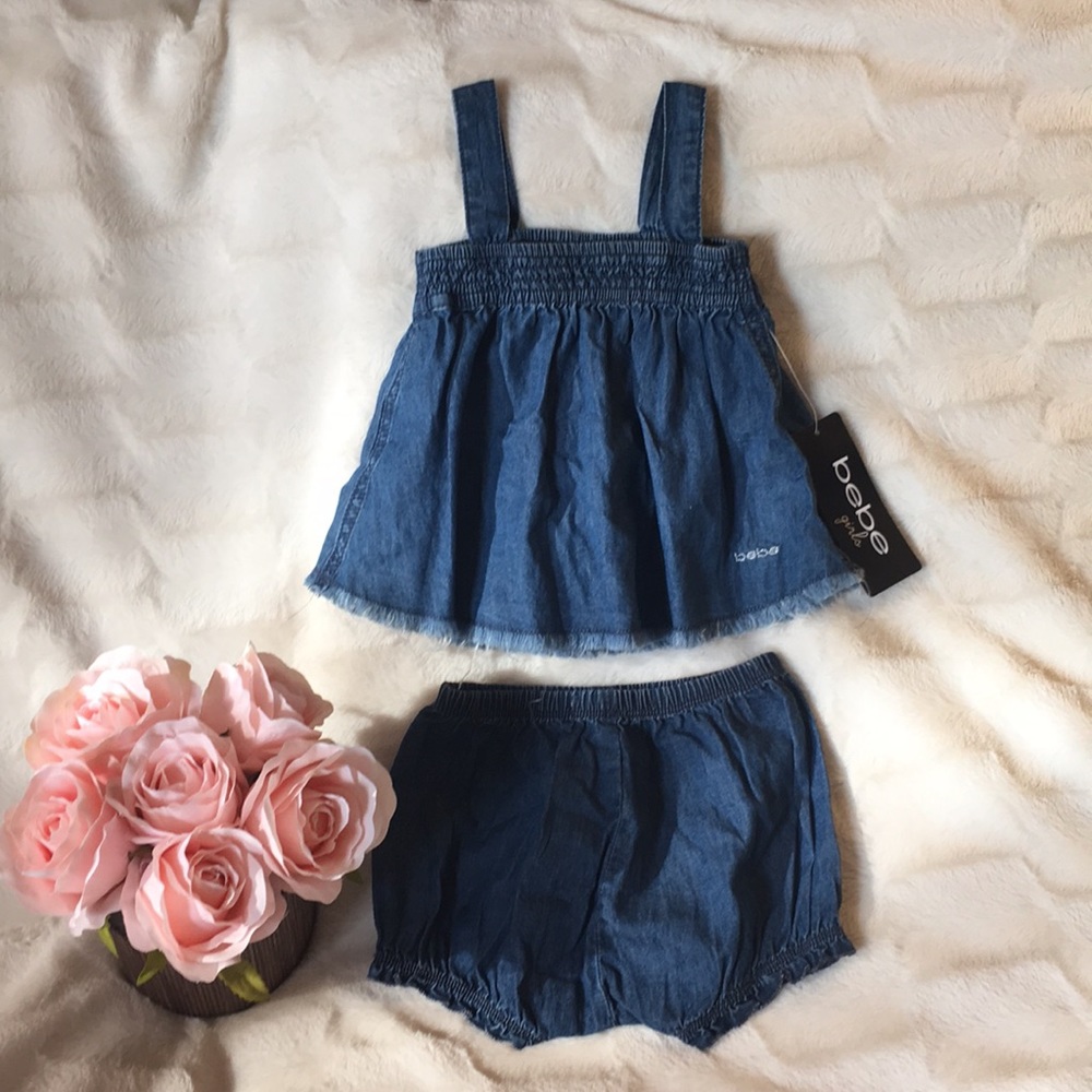 Bebe girls denim matching set 12M