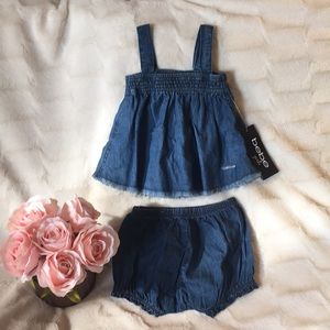 Bebe girls denim matching set 12M