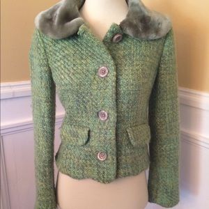 💫Price drop💫Anthropologie blazer w/ fur collar