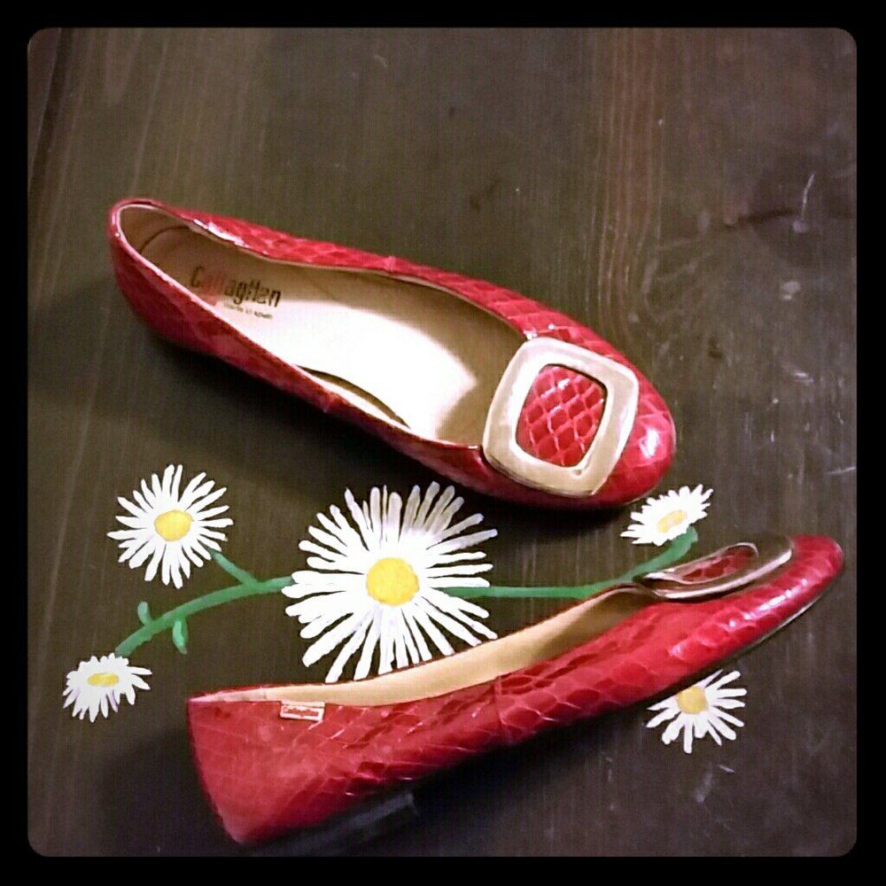 Darling ruby red flats with buckle