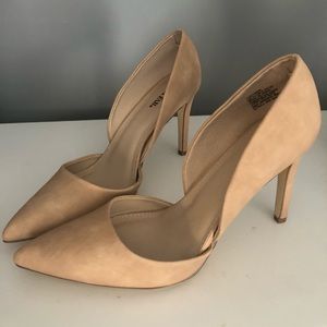 Tan Cutaway Heels (JustFab Lucynda)